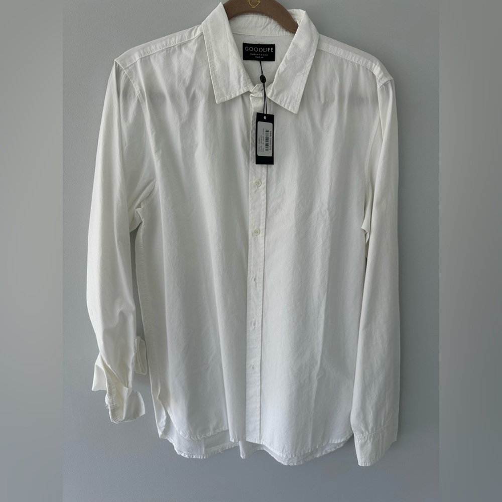 Goodlife Men's White Button Down Cotton Shirt - Sz Medium NWT